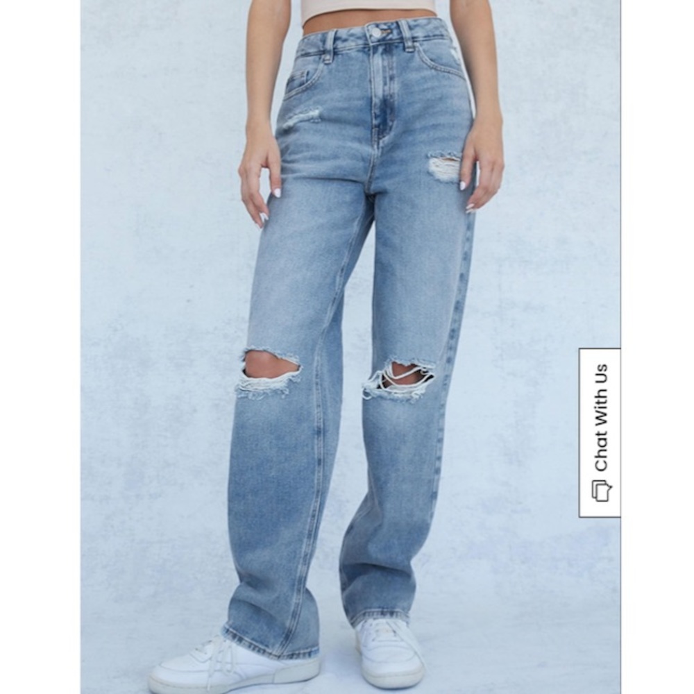 Pac Sun Light Ripped 90s Boyfriend Jeans